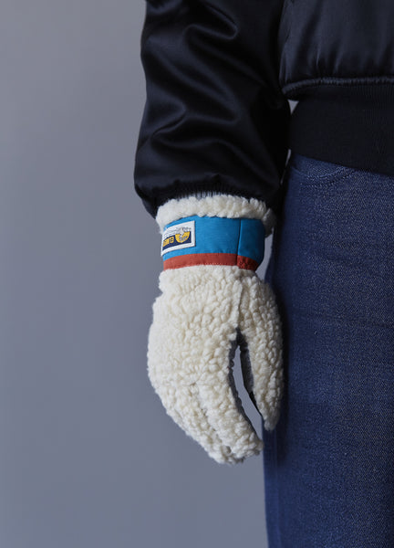 Wool Pile 5 Finger Teddy Glove Black