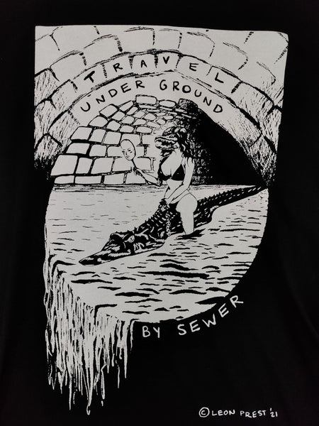 Sewer Gator Black T Shirt